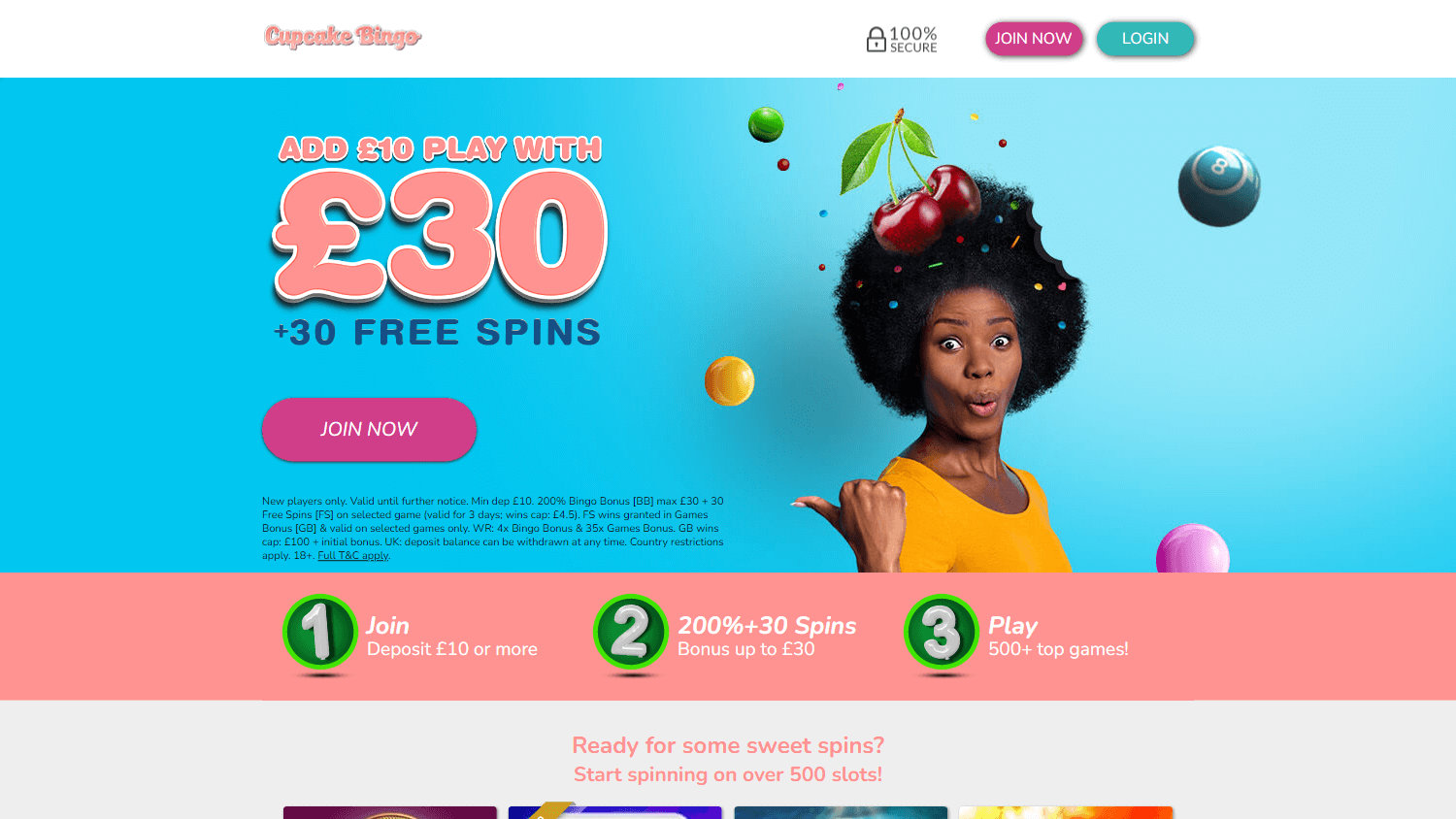 Cupcake Bingo Casino Desktop screenshot